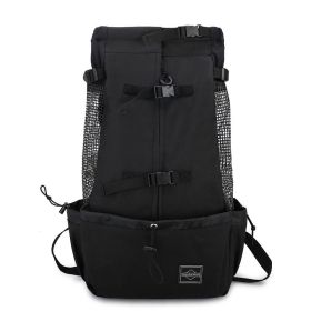 Pet Dog Carrier Bag Carrier For Dogs Backpack Out Double Shoulder Portable Travel Backpack Outdoor Dog Carrier Bag Travel (Option: Black-M)