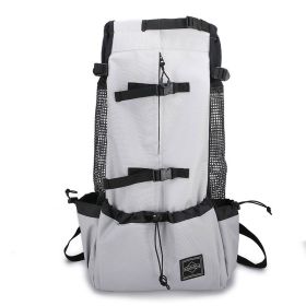 Pet Dog Carrier Bag Carrier For Dogs Backpack Out Double Shoulder Portable Travel Backpack Outdoor Dog Carrier Bag Travel (Option: Grey-XL)