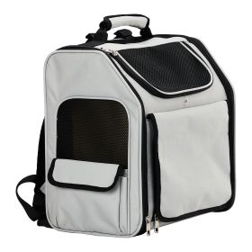 Pet Carrier Backpack, Expandable Cat Dog Carrier With Back Extension, Breathable Mesh Travel Backpack For Small Dogs Cats, Soft-Sided Pet Backpac (Option: Grey)